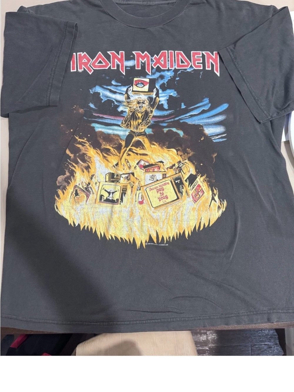 Vintage 1990 Iron Maiden Holy Smoke You Ain’t Gotta Prayer Tour T‑Shirt